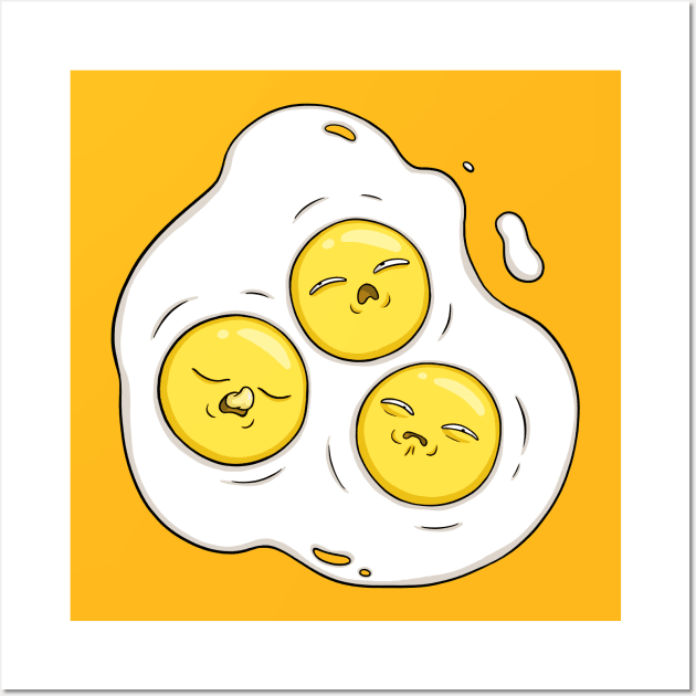 3 person scrambled eggs Wall Art by comicada